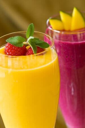 Smoothies in glasses
