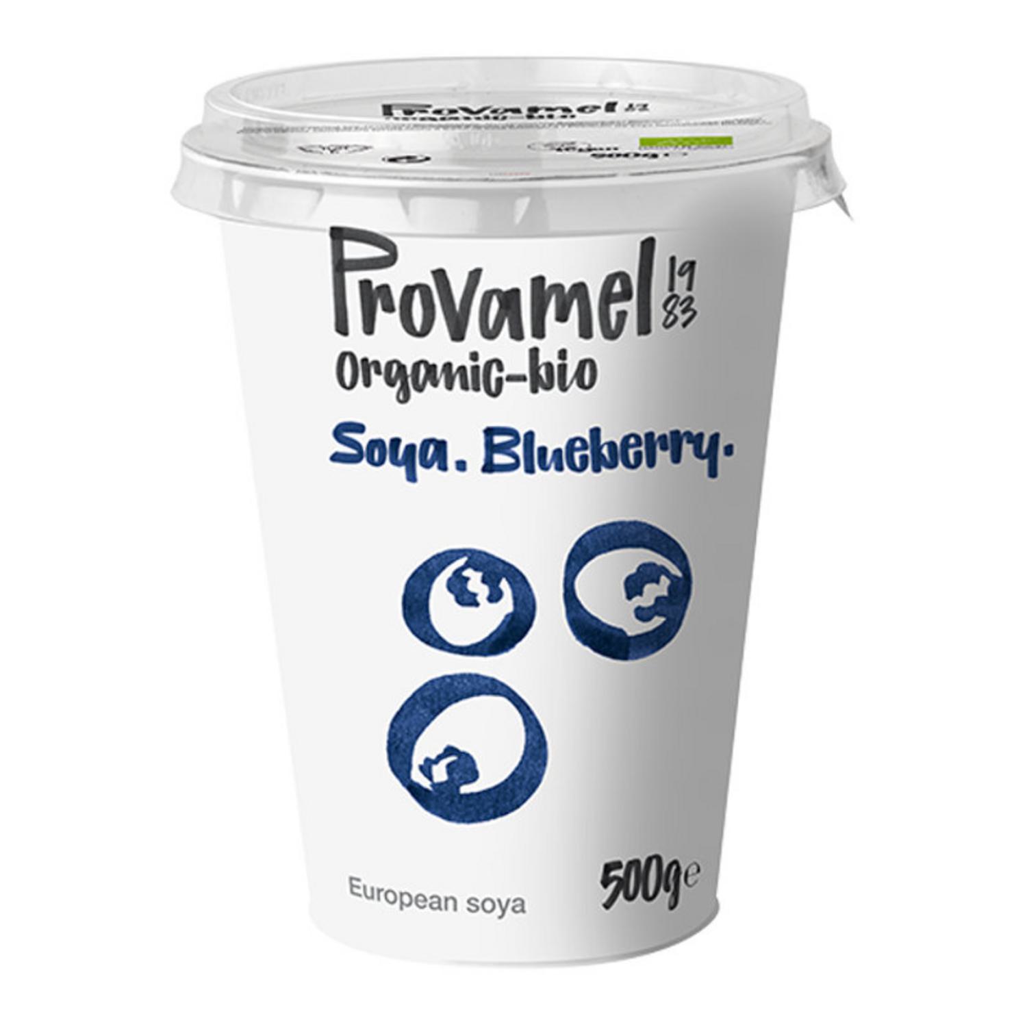 Yofu Organic Blueberry Yofu Soya Yoghurt dairy free in 500ml tub from