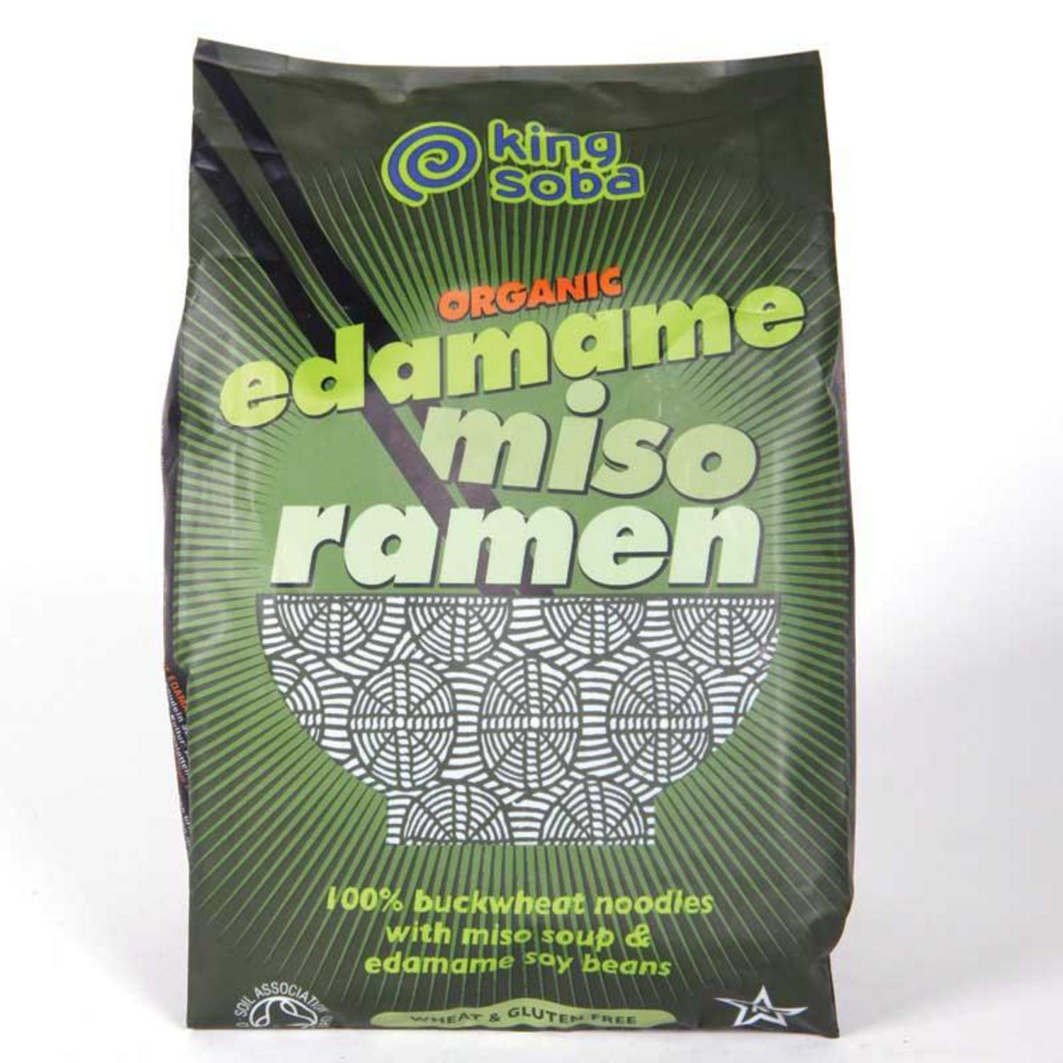 Organic Edamame and Miso Ramen Noodles in 80g from King Soba
