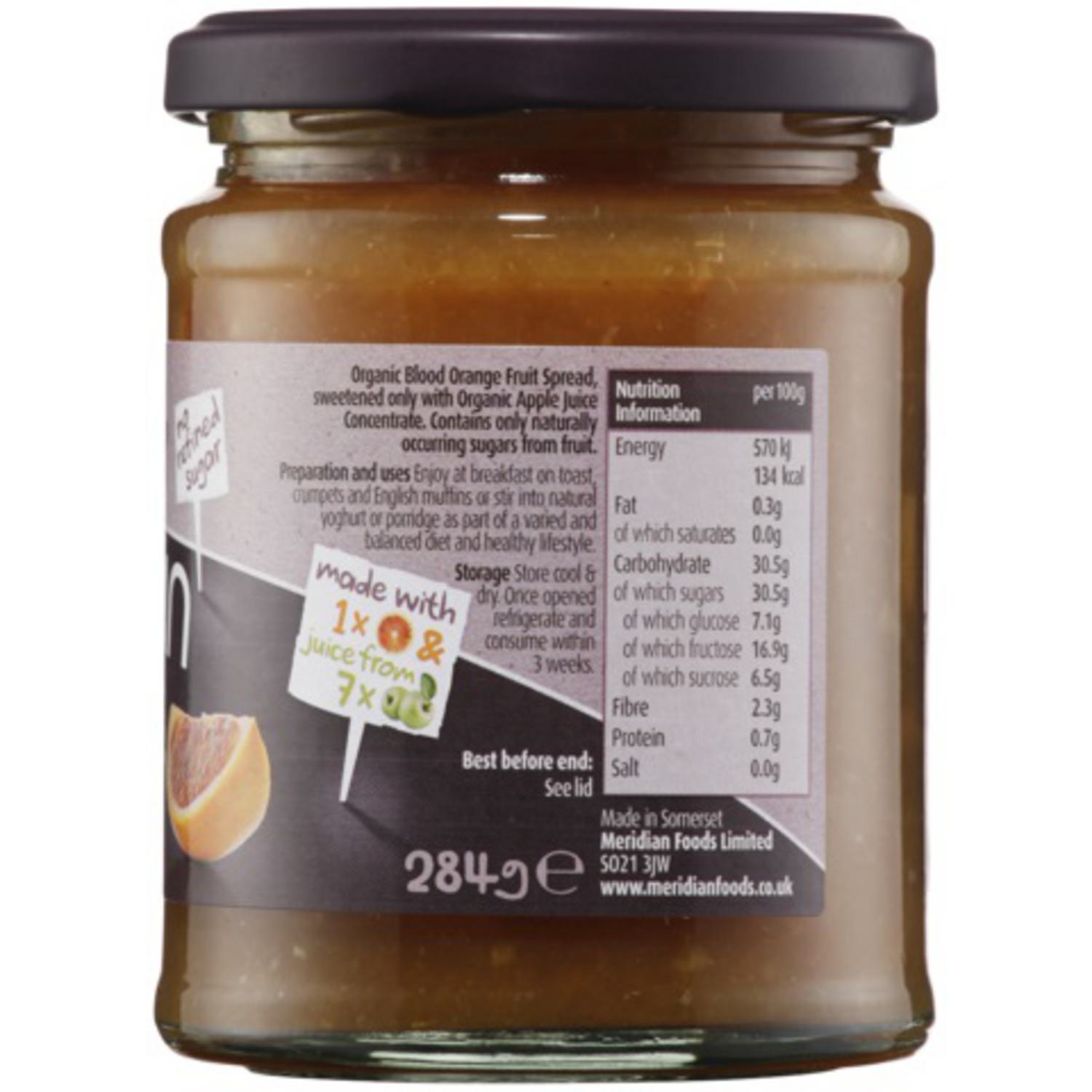 Organic Blood Orange Fruit Spread in 284g from Meridian