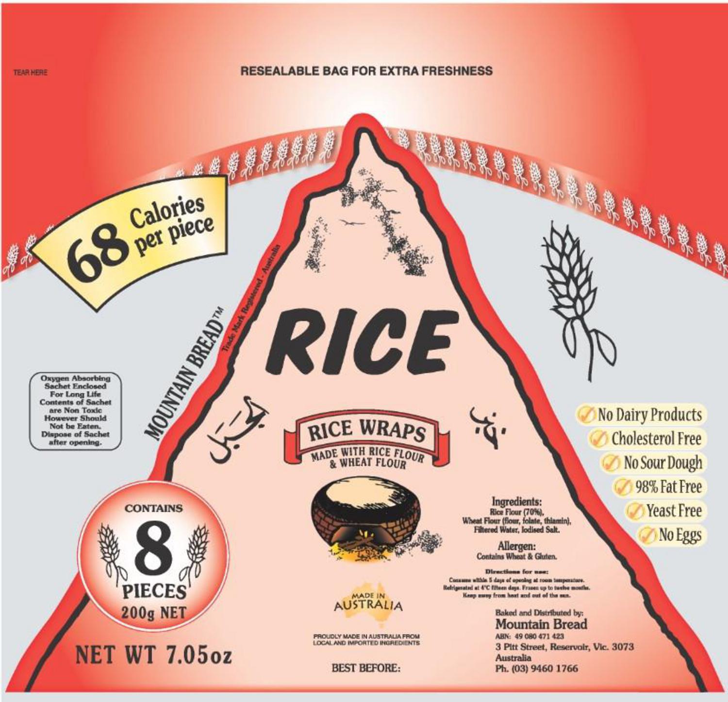 Rye Wraps in 200g from Mountain Breads