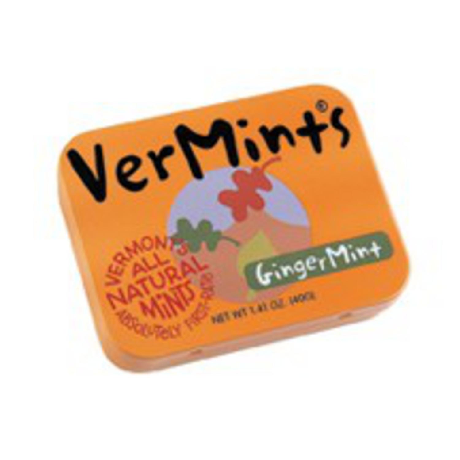 Organic Ginger Mints Large Tin in 40g from Vermints
