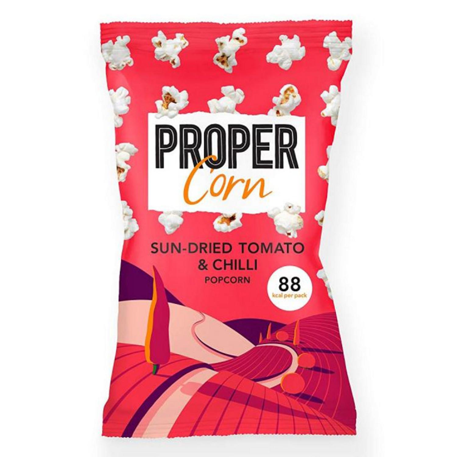 Fiery Worcester Sauce and SunDried Tomato Popcorn in 20g from Propercorn