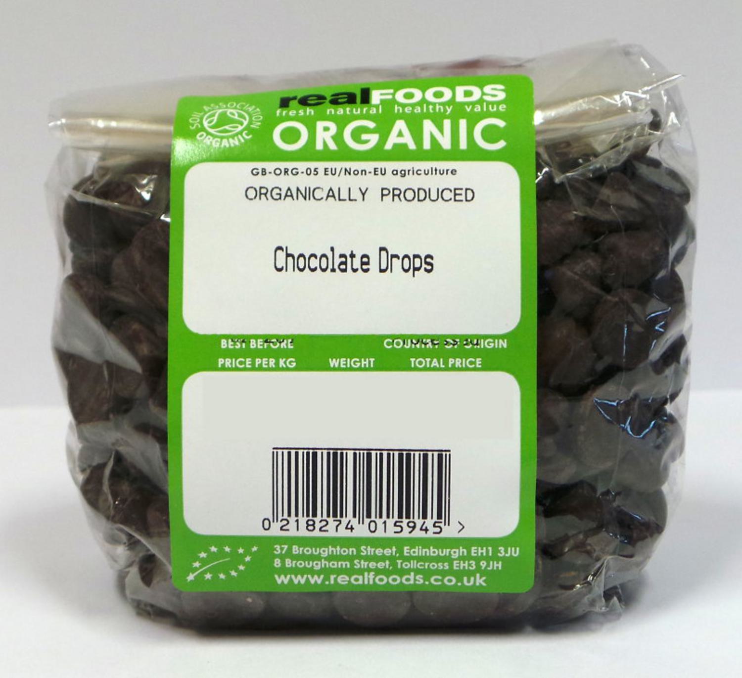 Organic Chocolate Drops from Real Foods Buy Bulk Wholesale Online