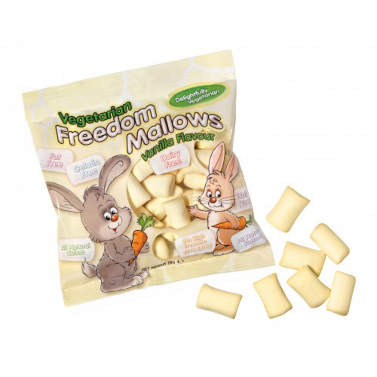 Strawberry Marshmallows dairy free in 75g from Freedom Mallows