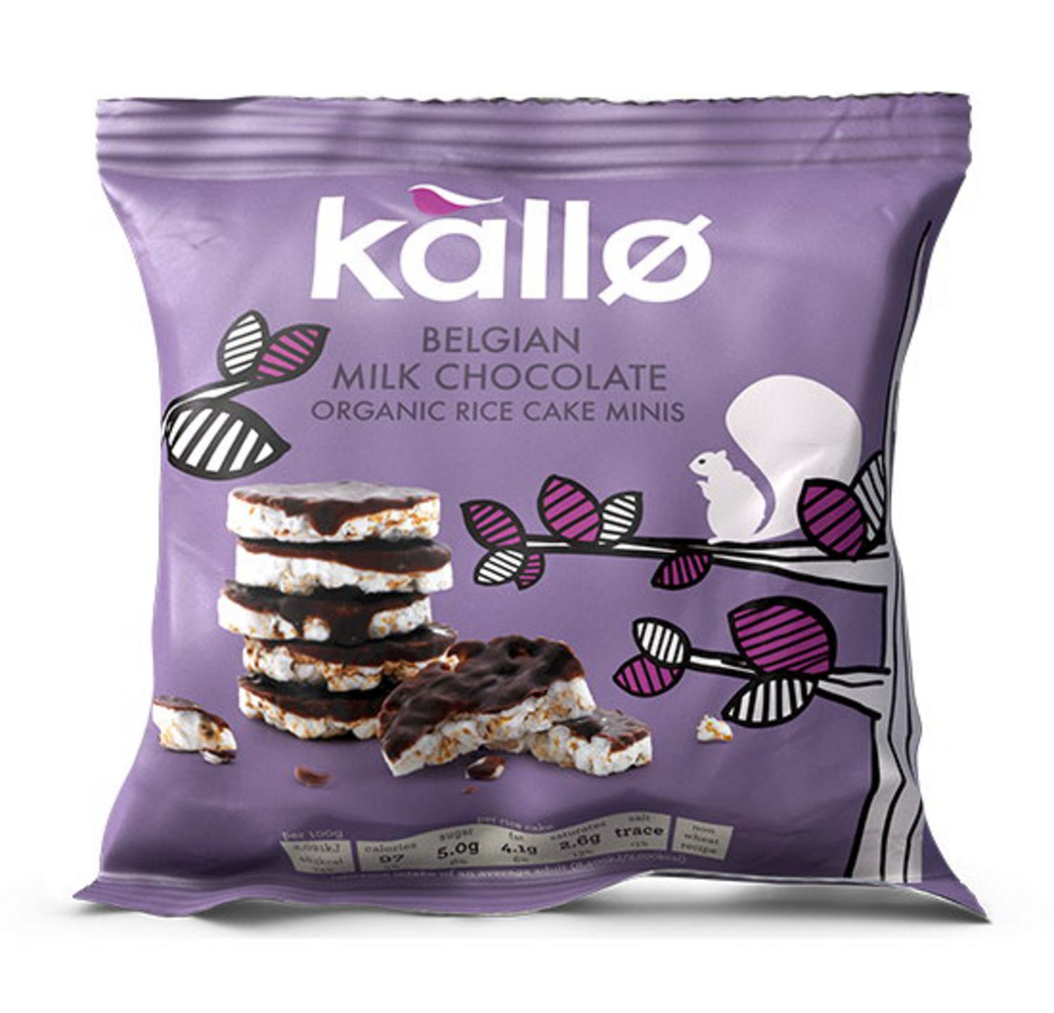 Organic Belgian Milk Chocolate Rice Cakes Mini in 40g from Kallo Foods