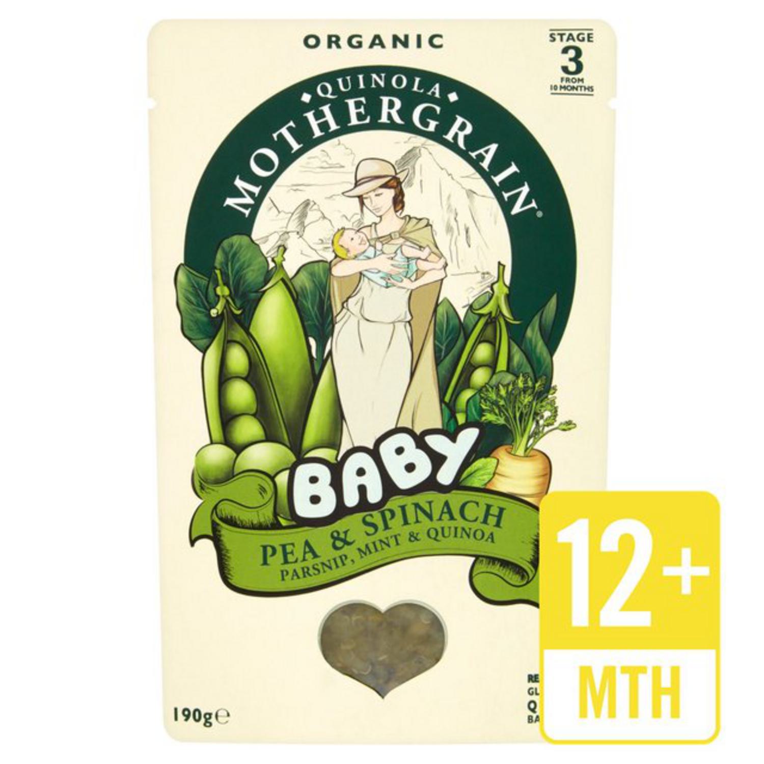Organic Pea Spinach Parsnip Mint and Quinoa Baby Food in 190g from