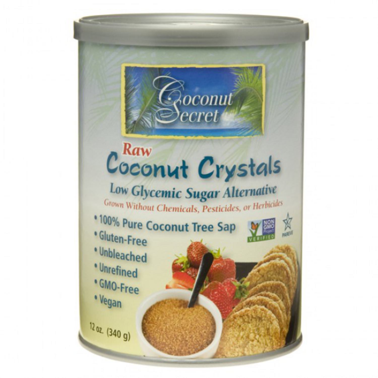 Raw Coconut Crystals Sweetener in 340g tub from Coconut Secret