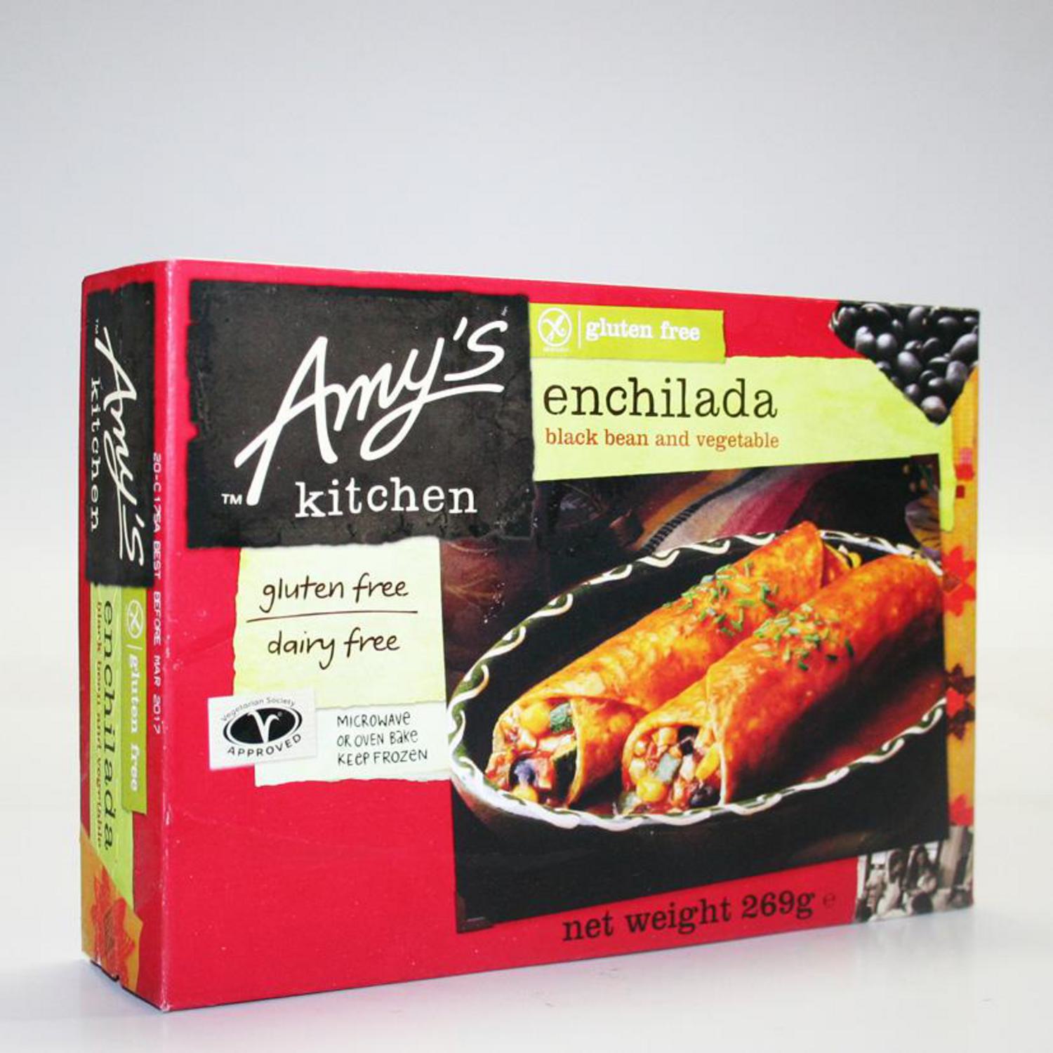 Black Bean and Vegetable Enchilada Ready Meal in 269g from Amy's Kitchen