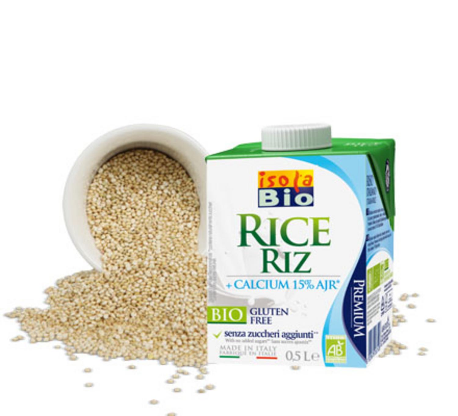 Organic Premium Rice Drink + Calcium Unsweetened in 500ml from Isola Bio