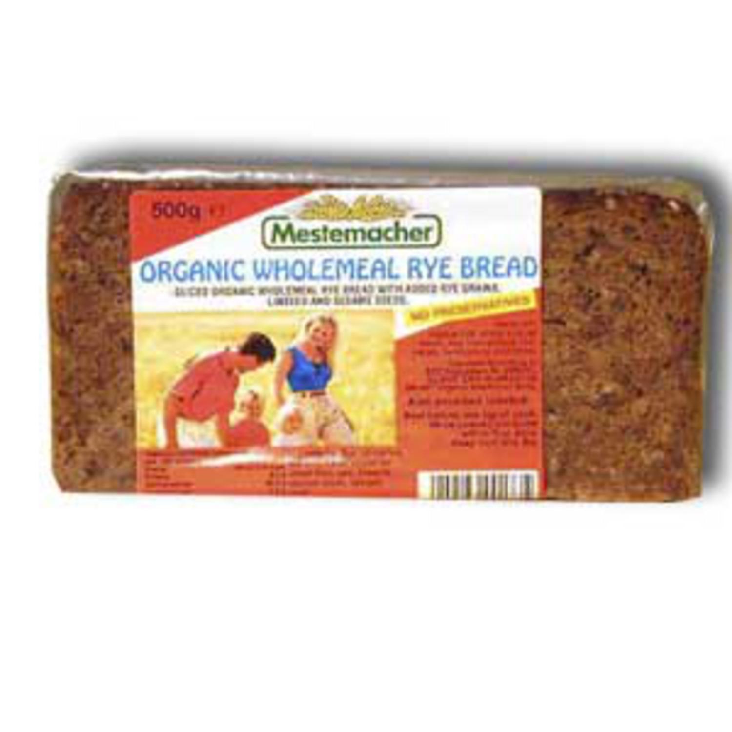 Organic Linseed Rye Wholemeal Sliced Bread in 500g from Mestemacher