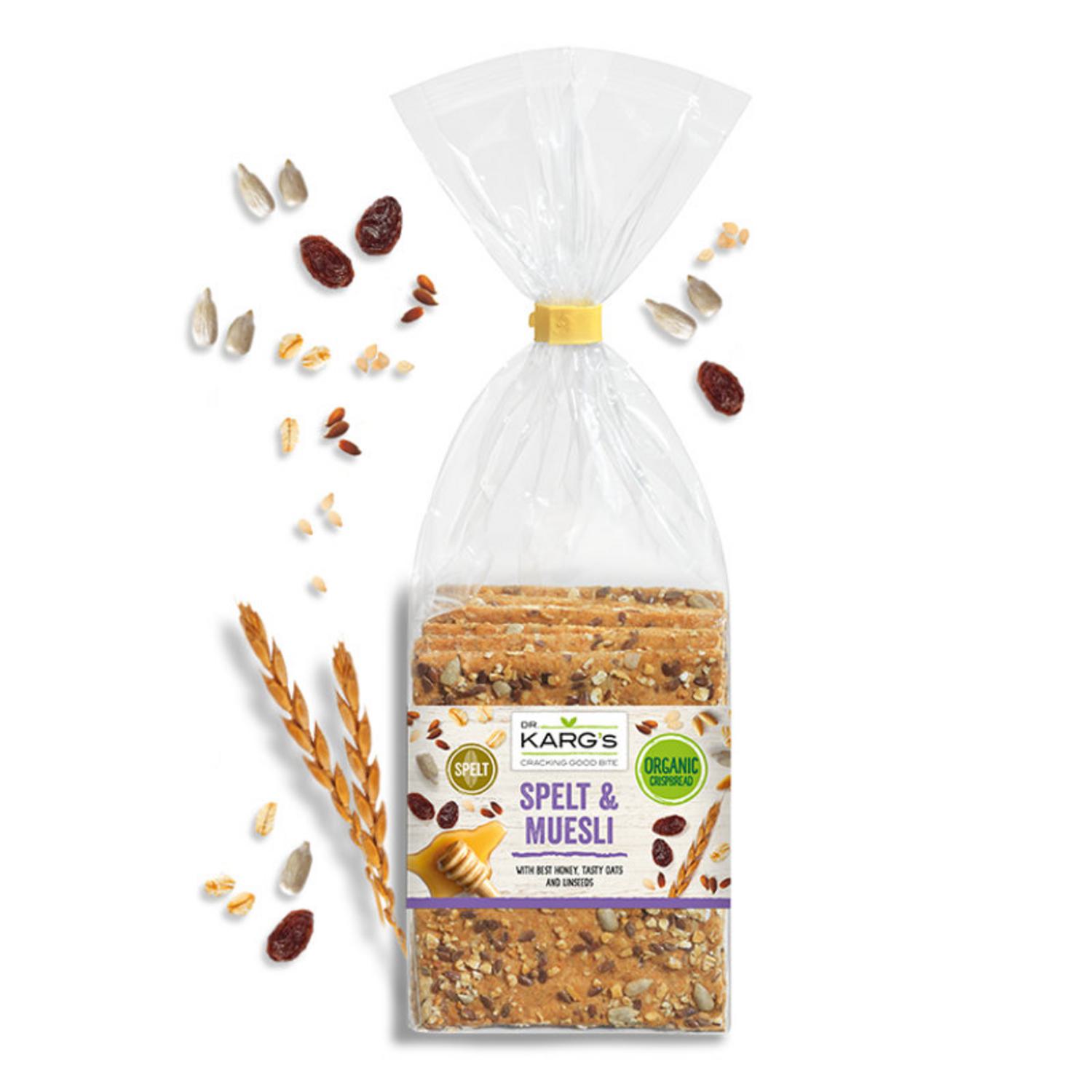 Organic Spelt Muesli Crispbreads in 200g from Dr Karg