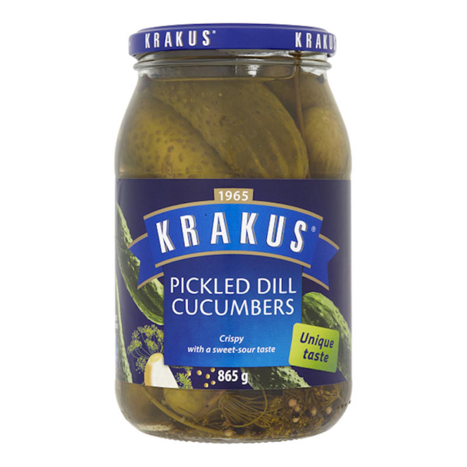 Pickled Dill Cucumber in 865g jar from Krakus