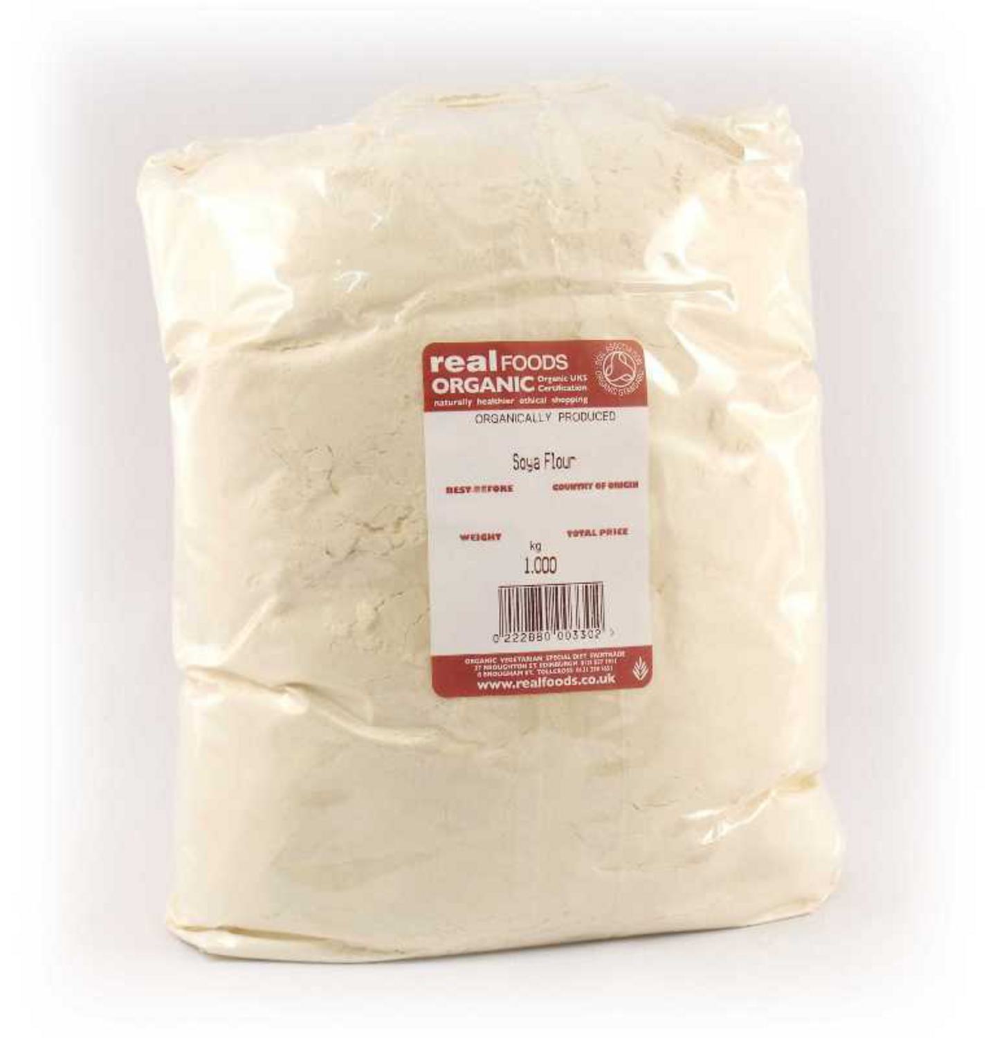 Organic Soya Flour Full Fat from Real Foods Buy Bulk Wholesale Online