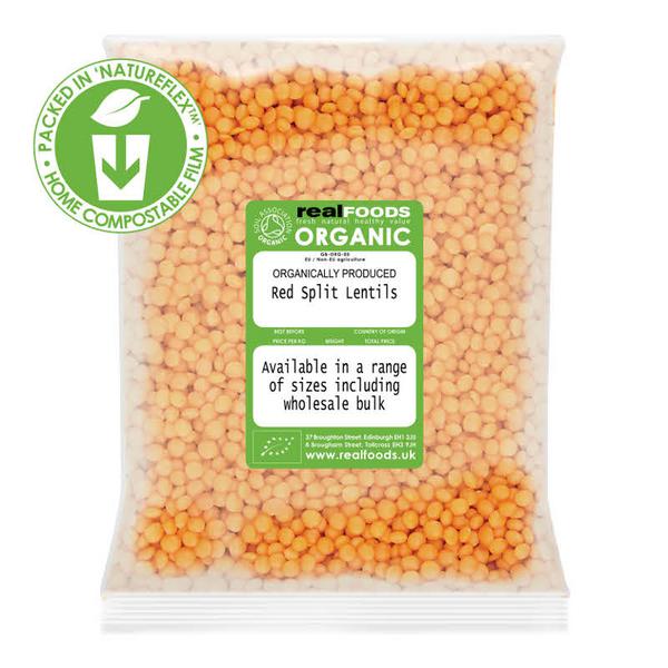 Organic Lentils Red Split from Real Foods Buy Bulk Wholesale Online