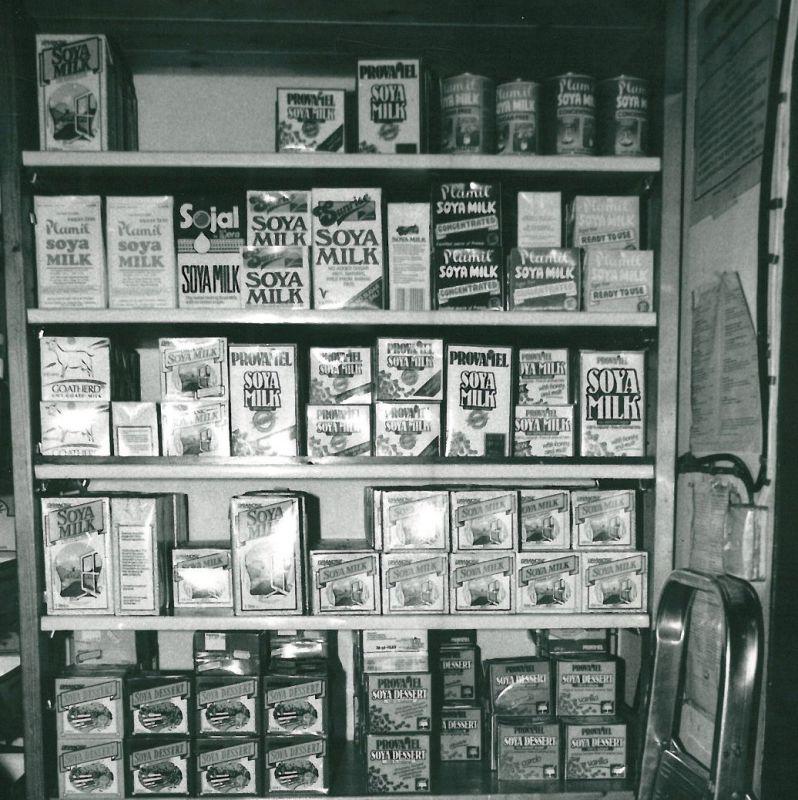 Real Foods Edinburgh 1980 shelves soya milk