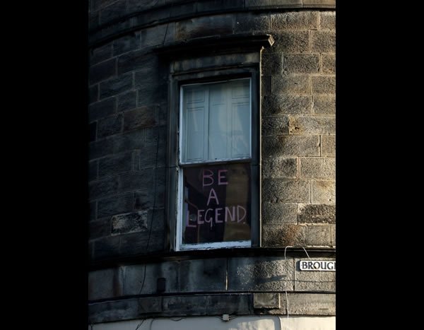 Flat window inspirational message