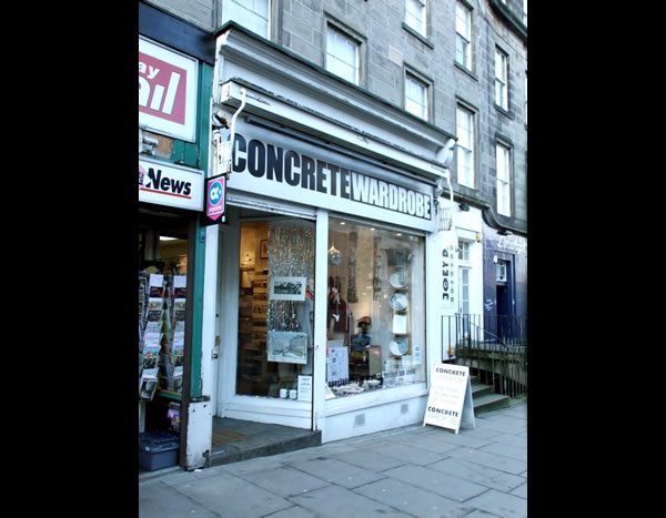 Concrete Wardrobe shop front Edinburgh