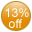 13% Off promotion sticker