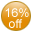 16% Off promotion sticker