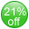 21% Off promotion sticker