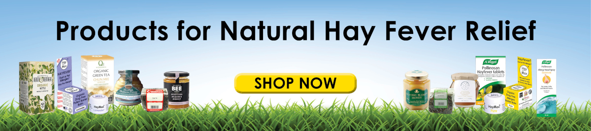 A banner showing natural hayfever remedies