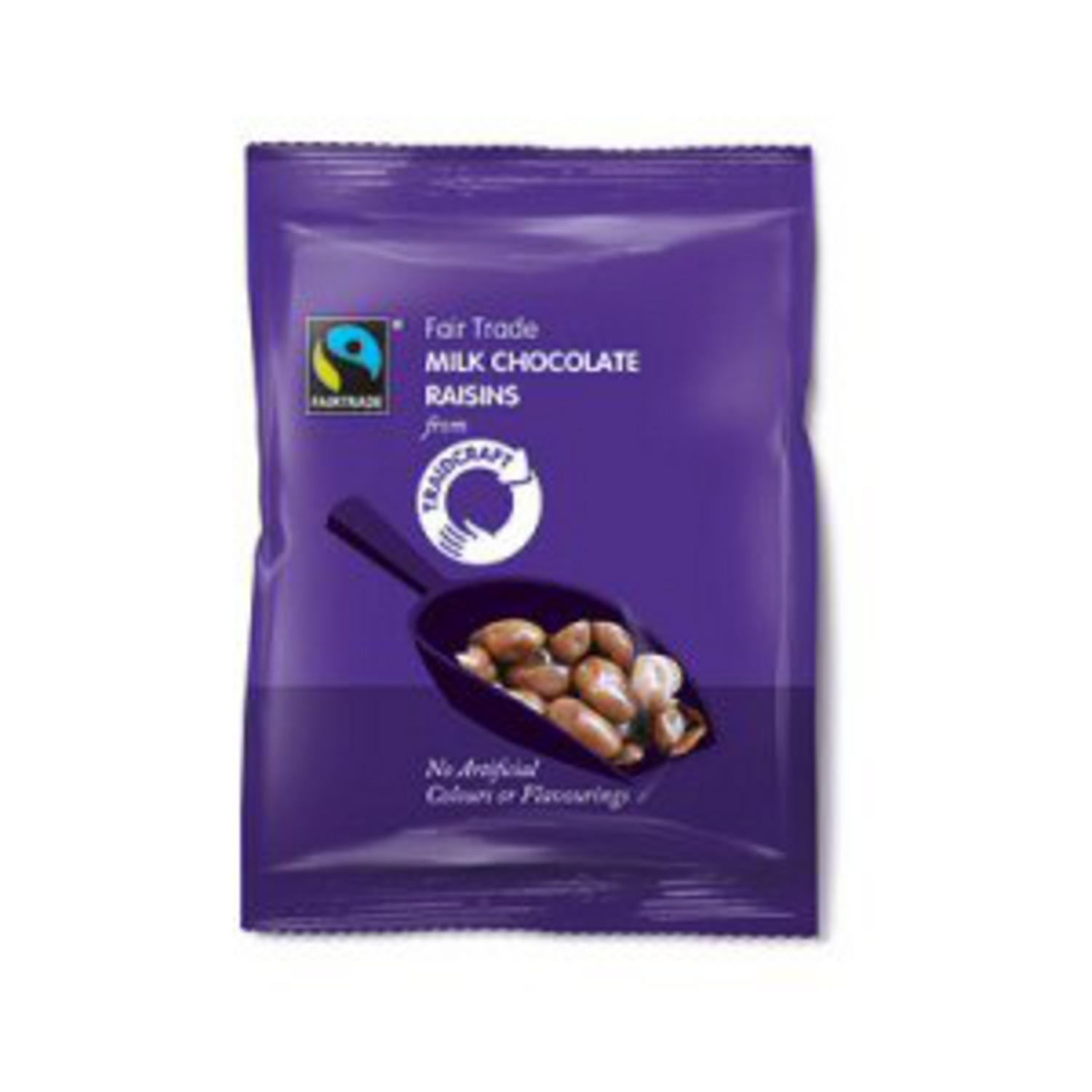 FairTrade Milk Chocolate Raisins in 40g from Traidcraft