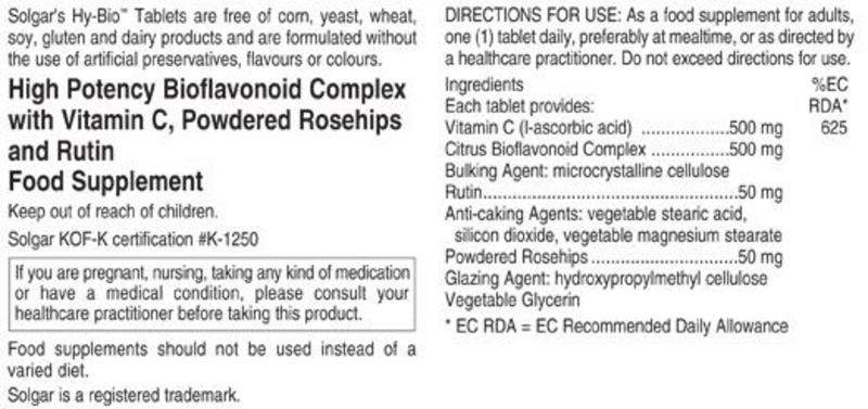 Hy-Bio Rosehip & Rutin Vitamin C Complex Gluten Free, Vegan image 2