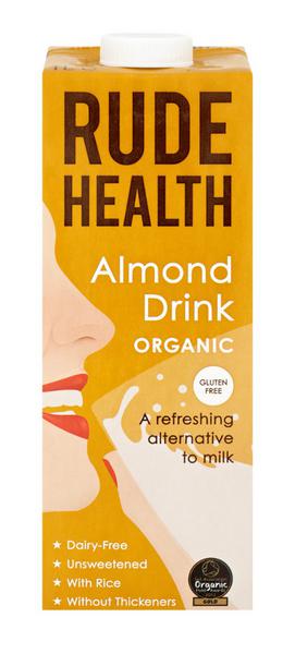 Rude Health Organic Almond Milk with Rice Drink dairy free, 1l