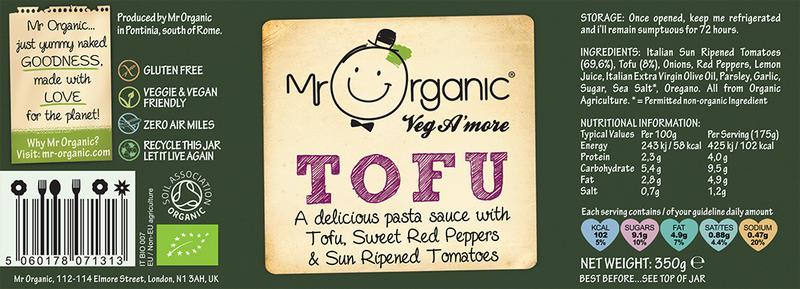 Veg A'More Tofu Pasta Sauce Vegan, ORGANIC image 2