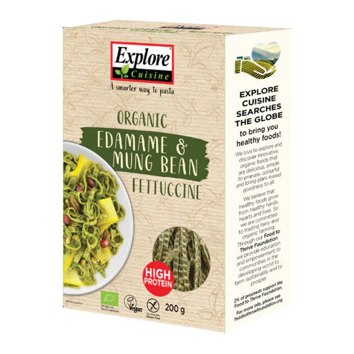 Organic Edamame and Mung Beans Fettuccine Pasta in 200g from Explore