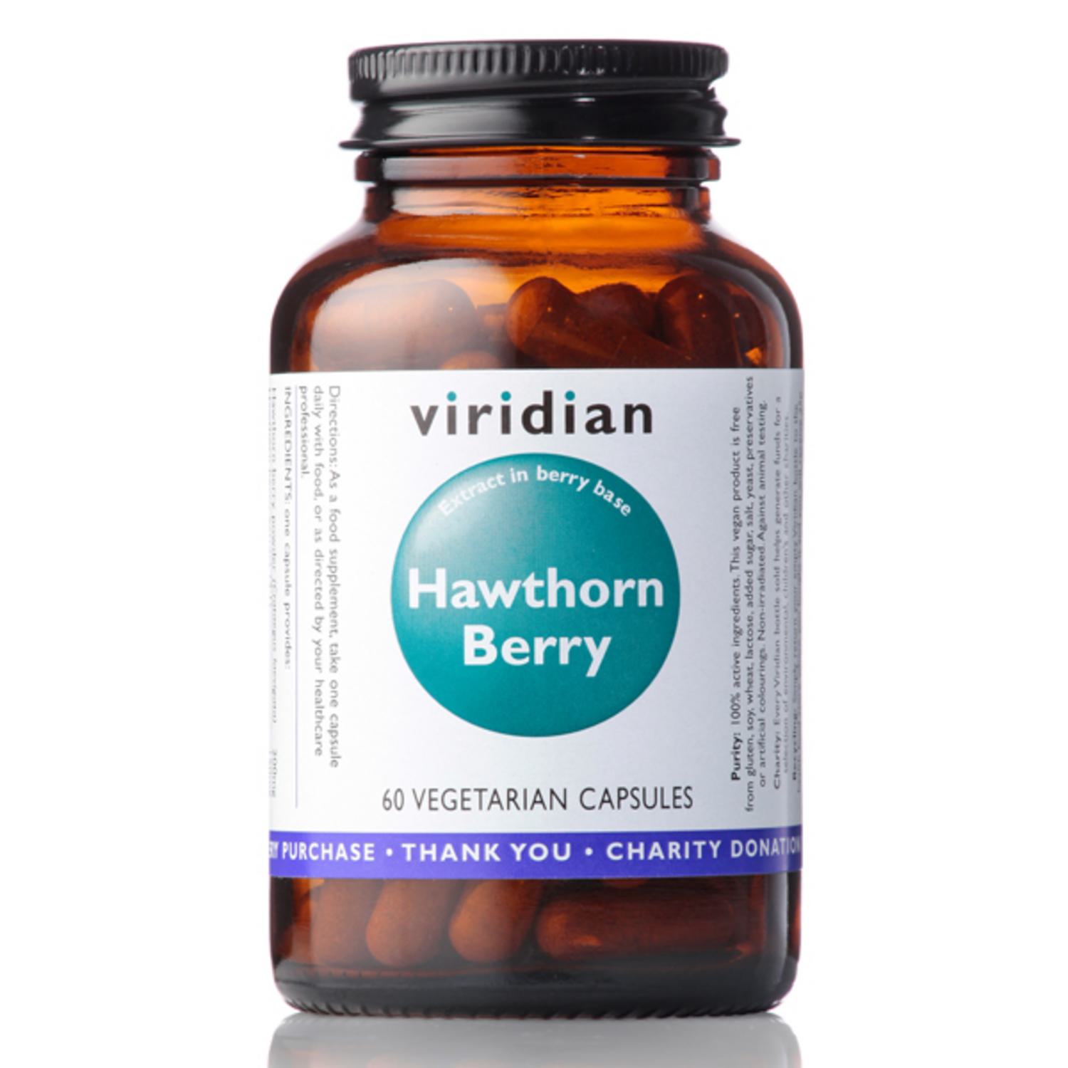 Hawthorn Berry Supplement in 60vegcaps jar from Viridian