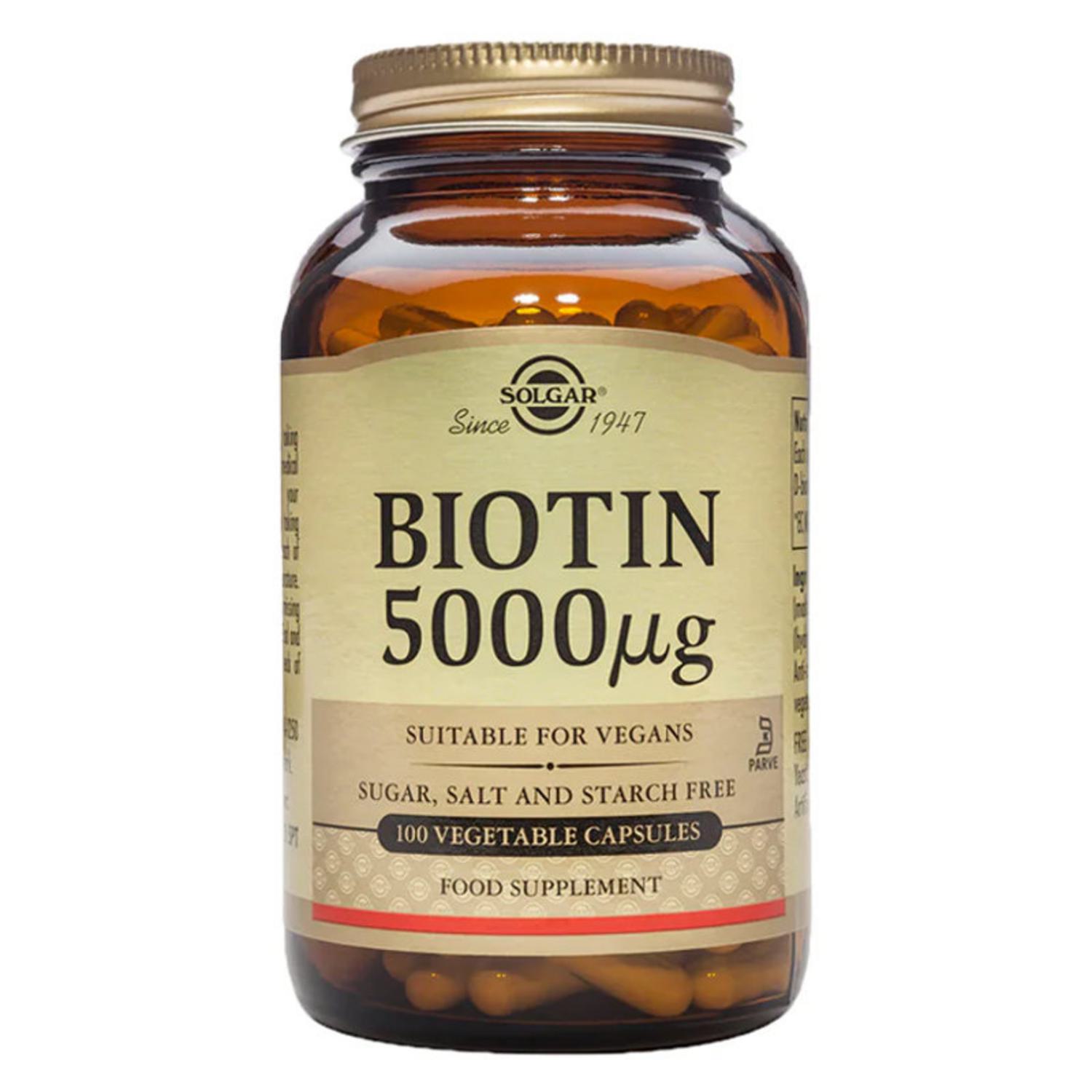 Biotin 5000ug Vitamin B in 100vegcaps from Solgar