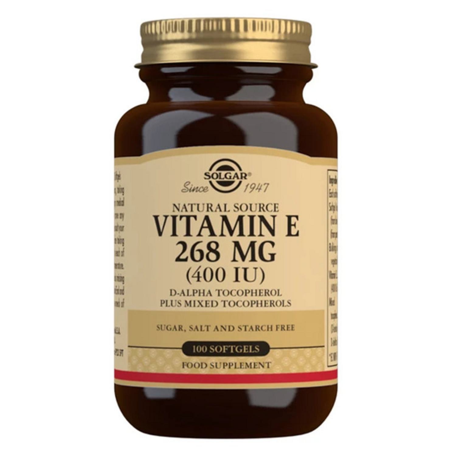 Vitamin E 268mg 400 iu in 100sftgel from Solgar