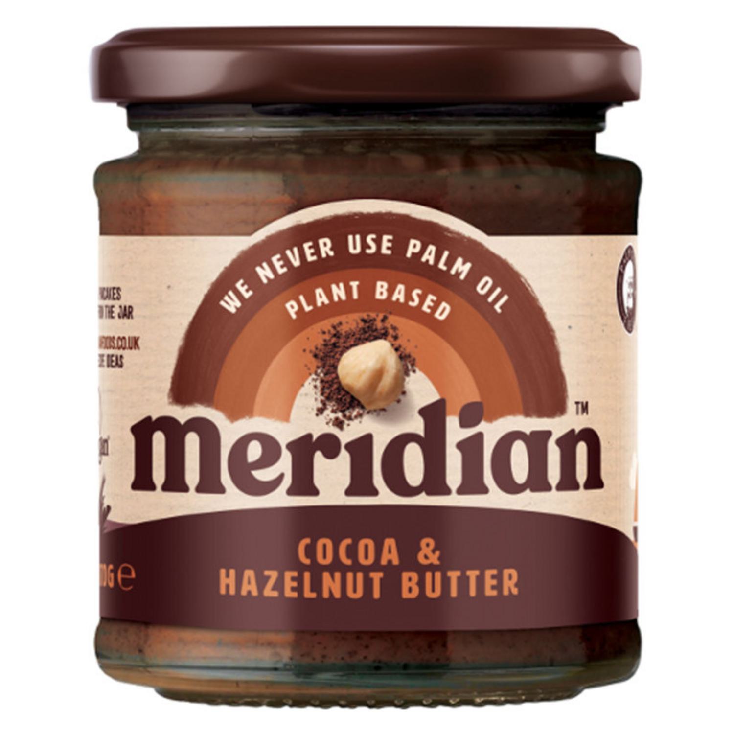 Cocoa and Hazel Nut Butter in 170g from Meridian