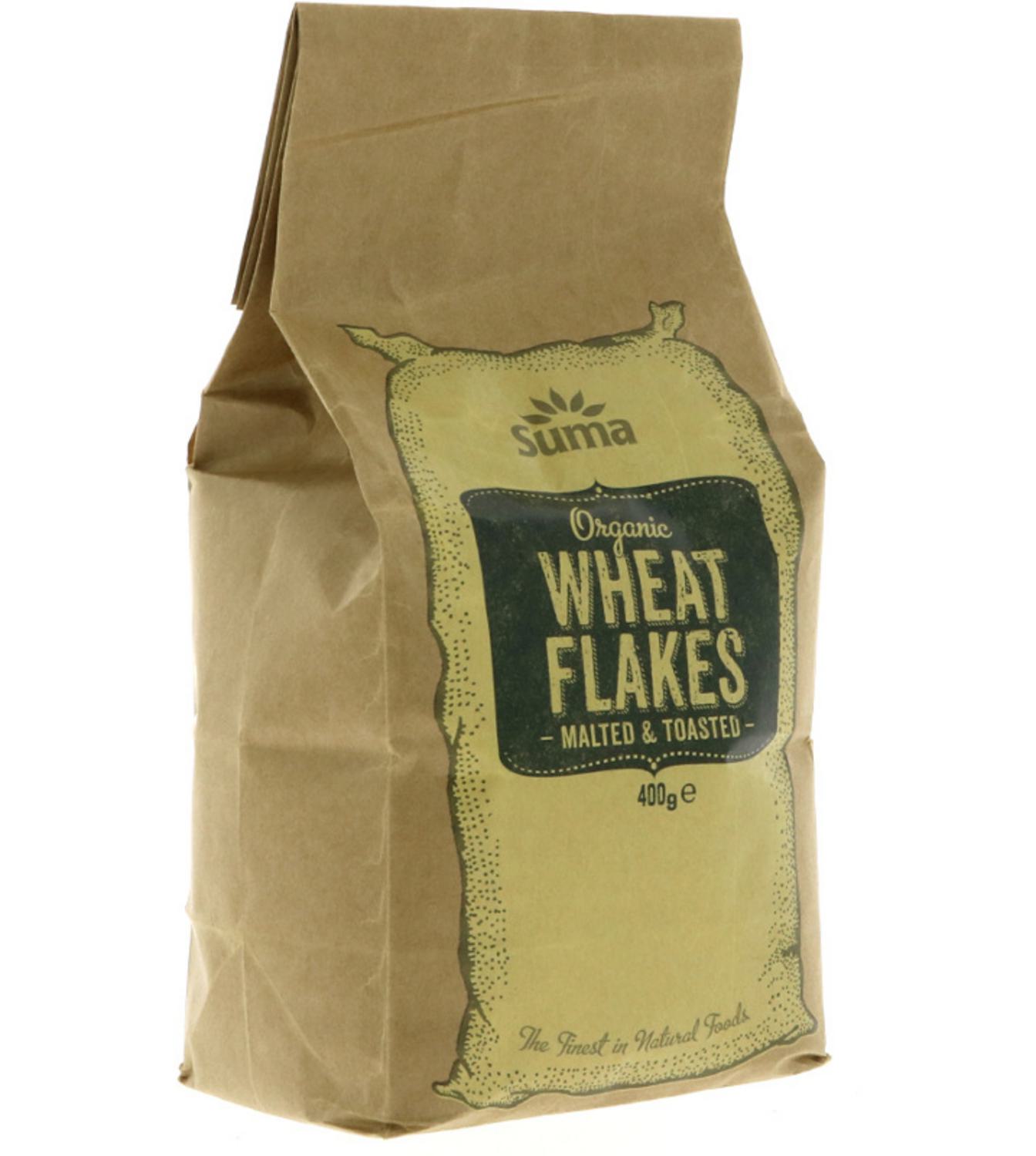 Organic Toasted and Malted Flakes Wheat in 400g from Suma