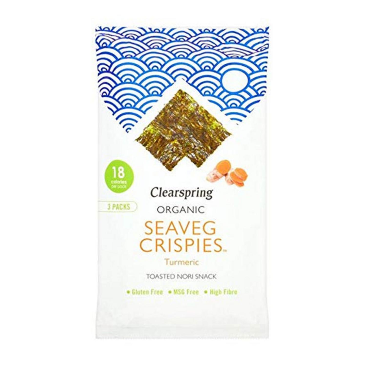 Organic Turmeric Seaveg Crispies Multipack in 3X4g from Clearspring