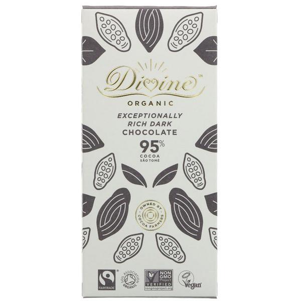 Rich Dark Chocolate 95% Vegan, FairTrade, ORGANIC