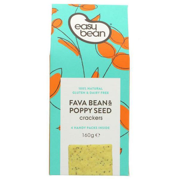 Fava Bean & Poppy Seed Crackers Gluten Free, Vegan