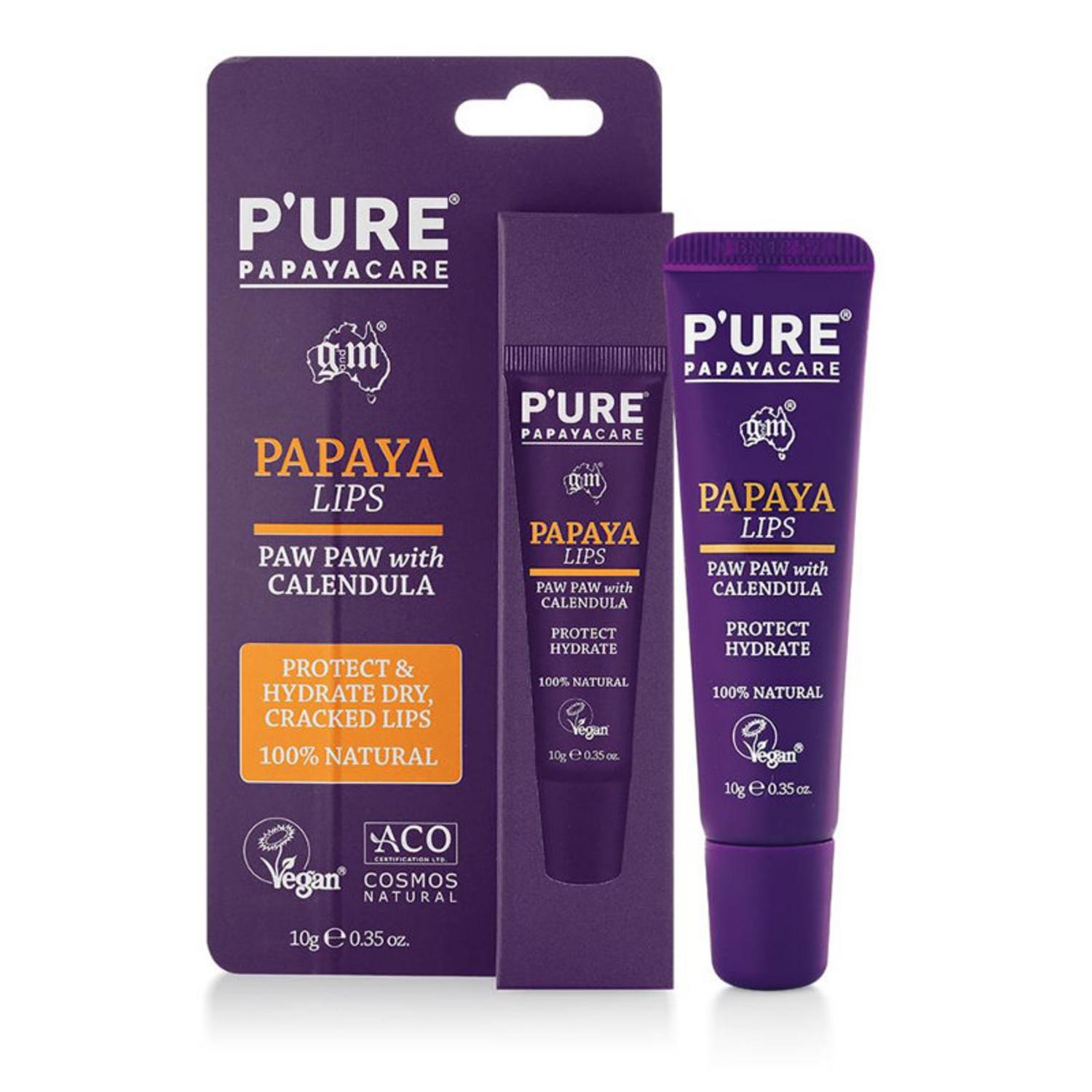 Organic Papaya Lip Balm in 10g from P'URE Papayacare