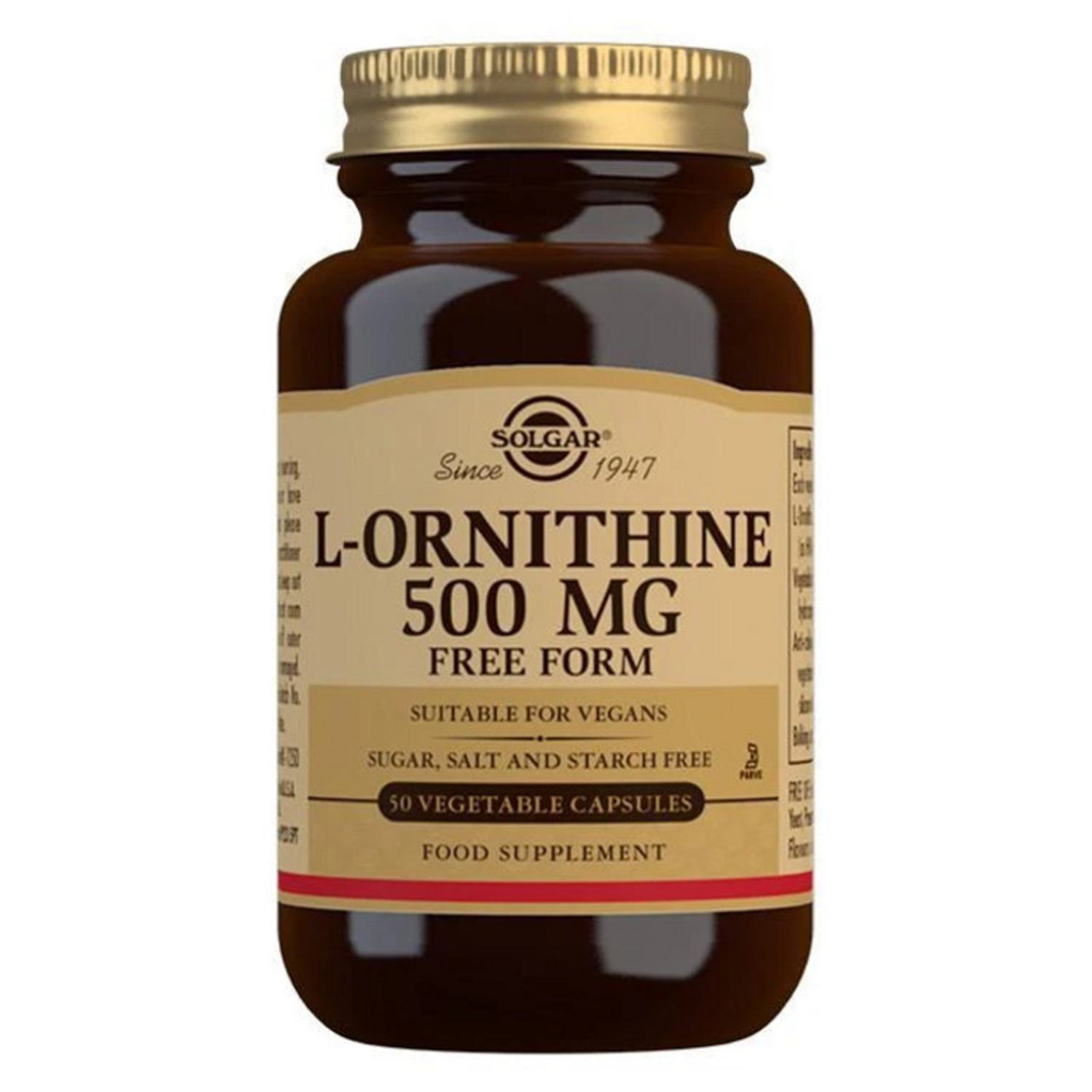 LOrnithine Amino Acid 500mg in 50vegcaps from Solgar