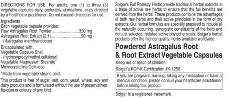 Astragalus Full Potency Herbal Product Vegan image 2