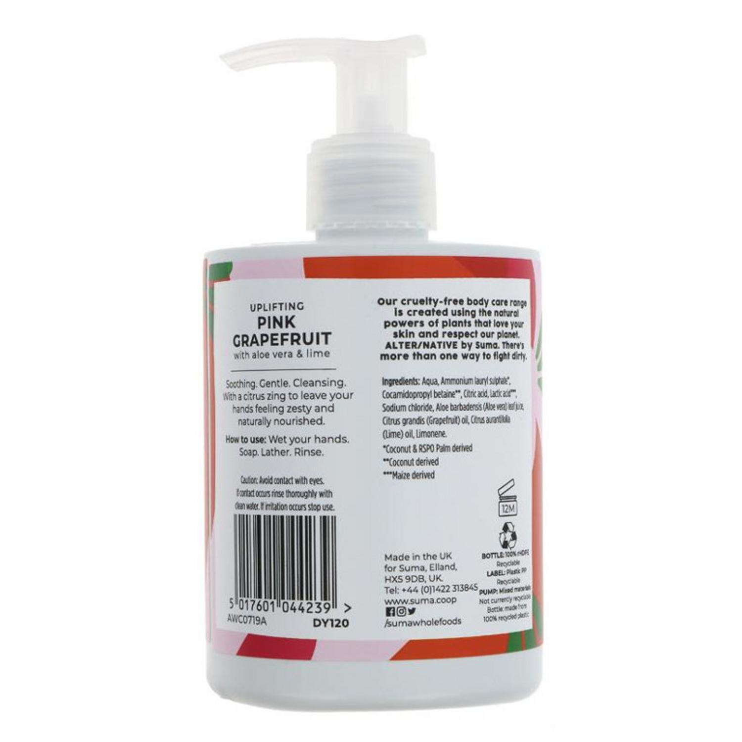 Pink Grapefruit and Aloe Hand Wash in 300ml from Alter/Native