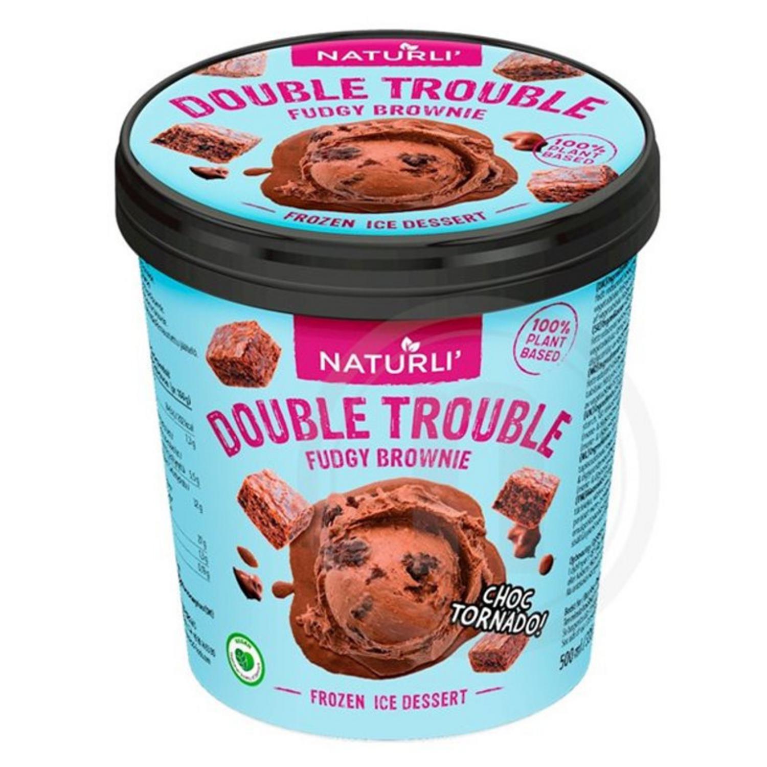 Double Trouble Fudge Brownie Ice Cream in 500ml from Naturli'