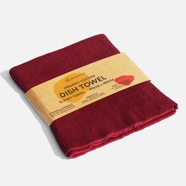  Organic Cotton Dish Towel Plum Red