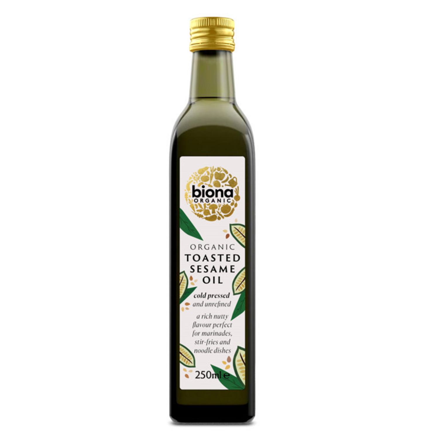 Organic Toasted Sesame Cold Pressed Oil in 250ml from Biona