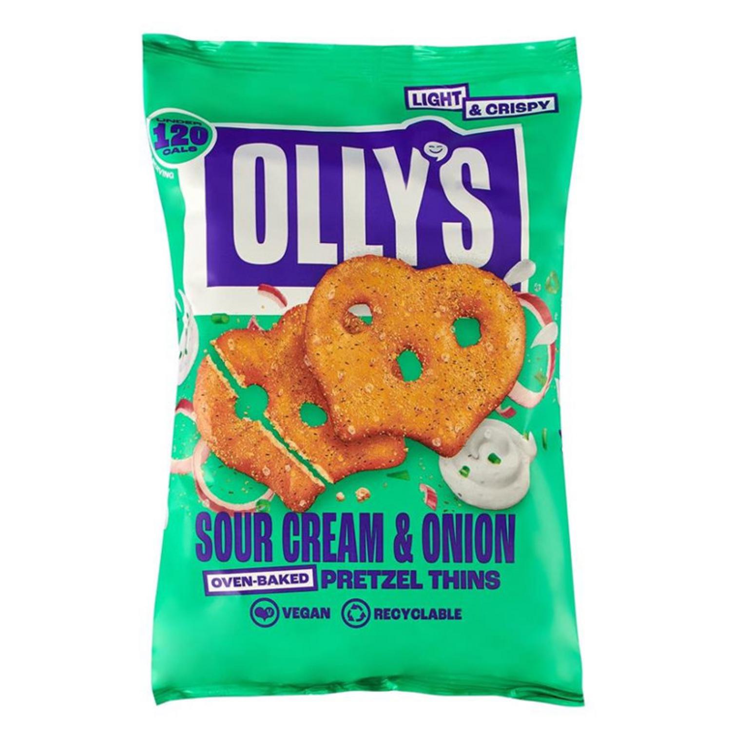 Thins Sour Cream and Onion in 140g from Olly's Pretzels