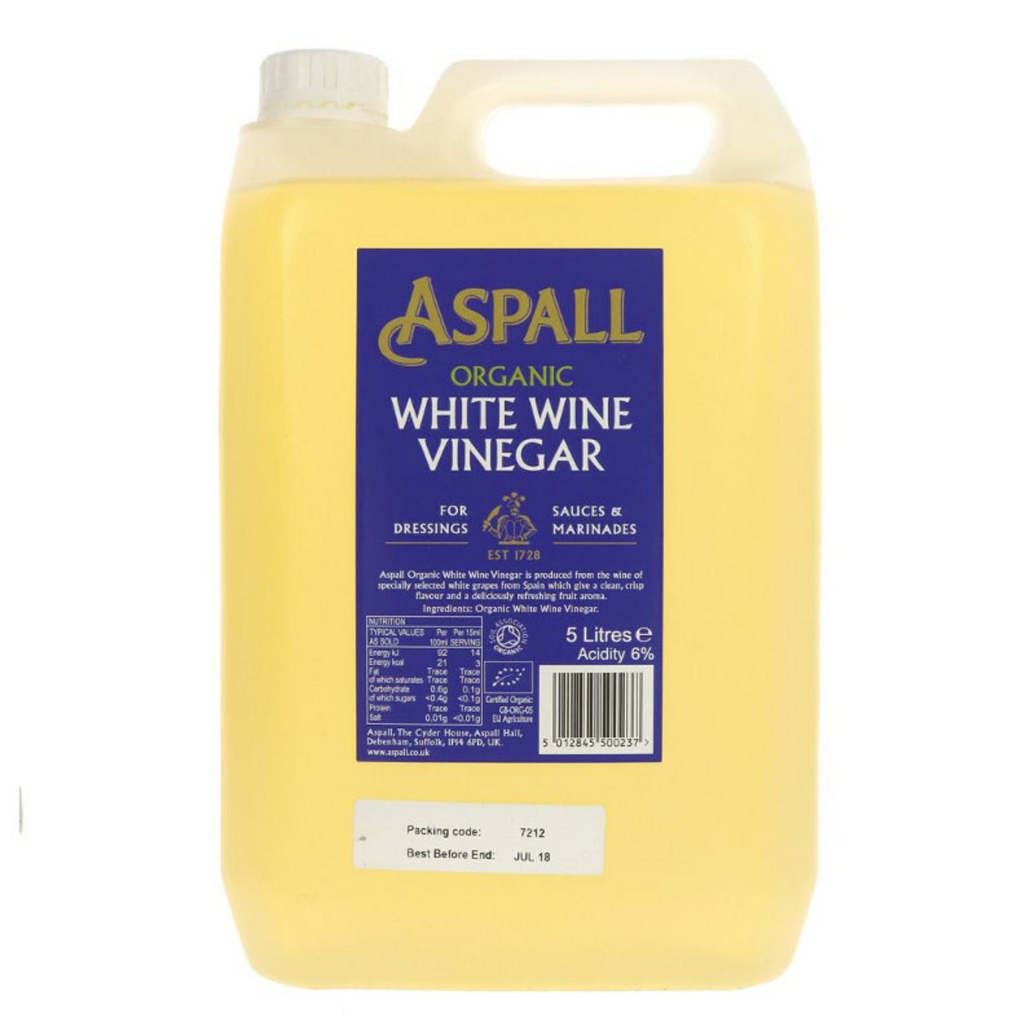 Organic White Wine Vinegar in 5l from Aspall