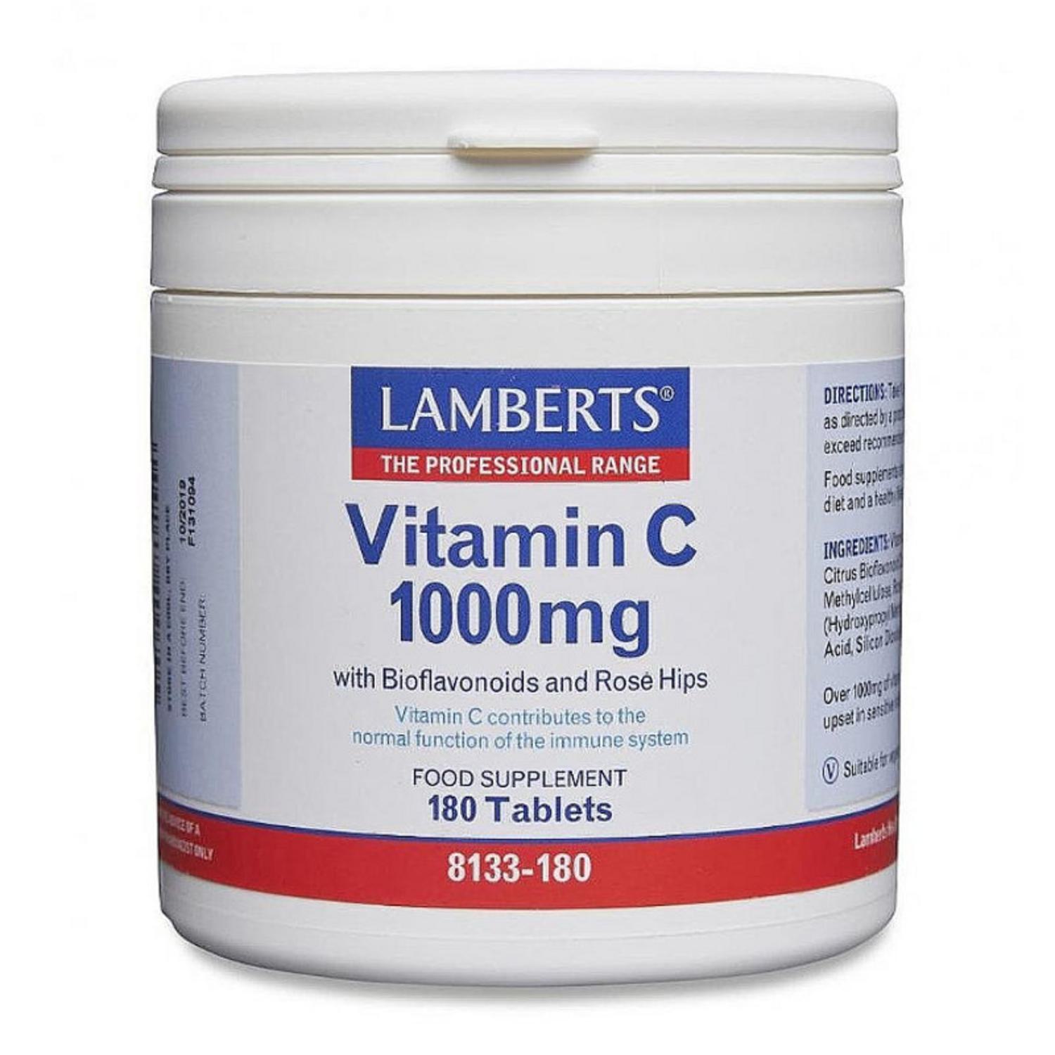 Vitamin C 1000mg With Bioflavonoids and Rose Hips in 180tabs from Lamberts