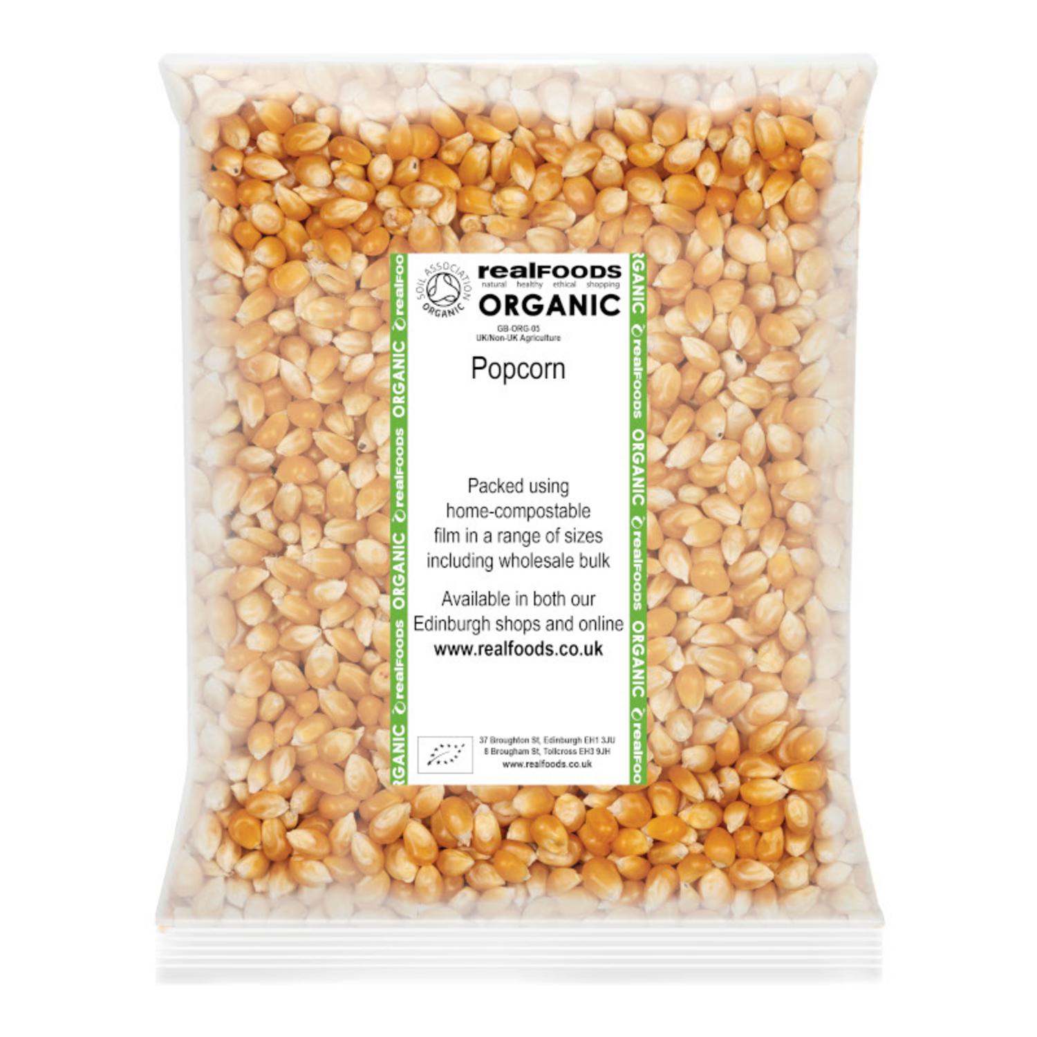 Organic outlet popping corn